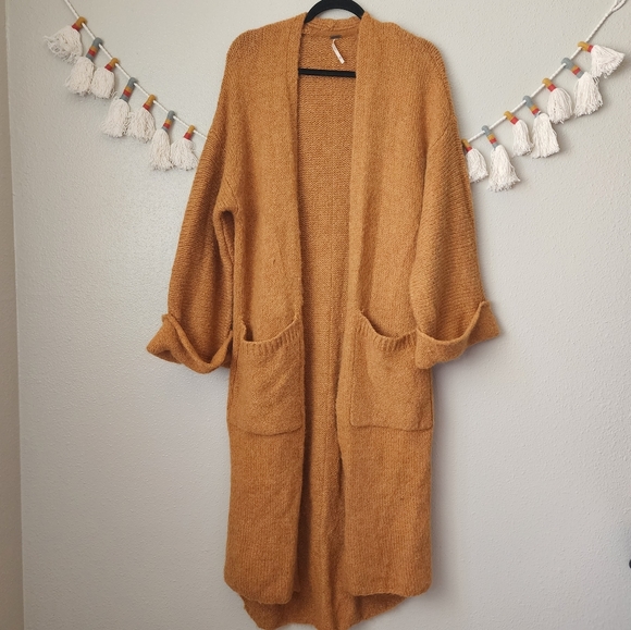 Free People Sweaters - Free People Live In Tokyo Alpaca Chestnut Camel Open Front Duster Oversize XS